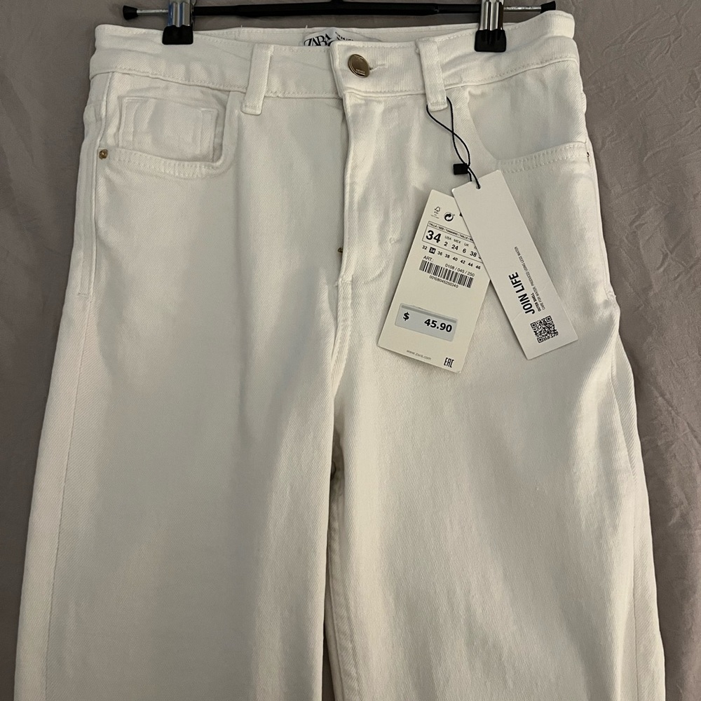 Zara white flare jeans
